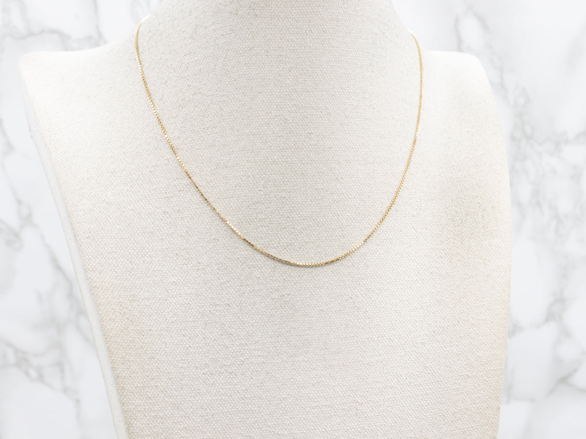 Yellow Gold Box Chain with Lobster Clasp