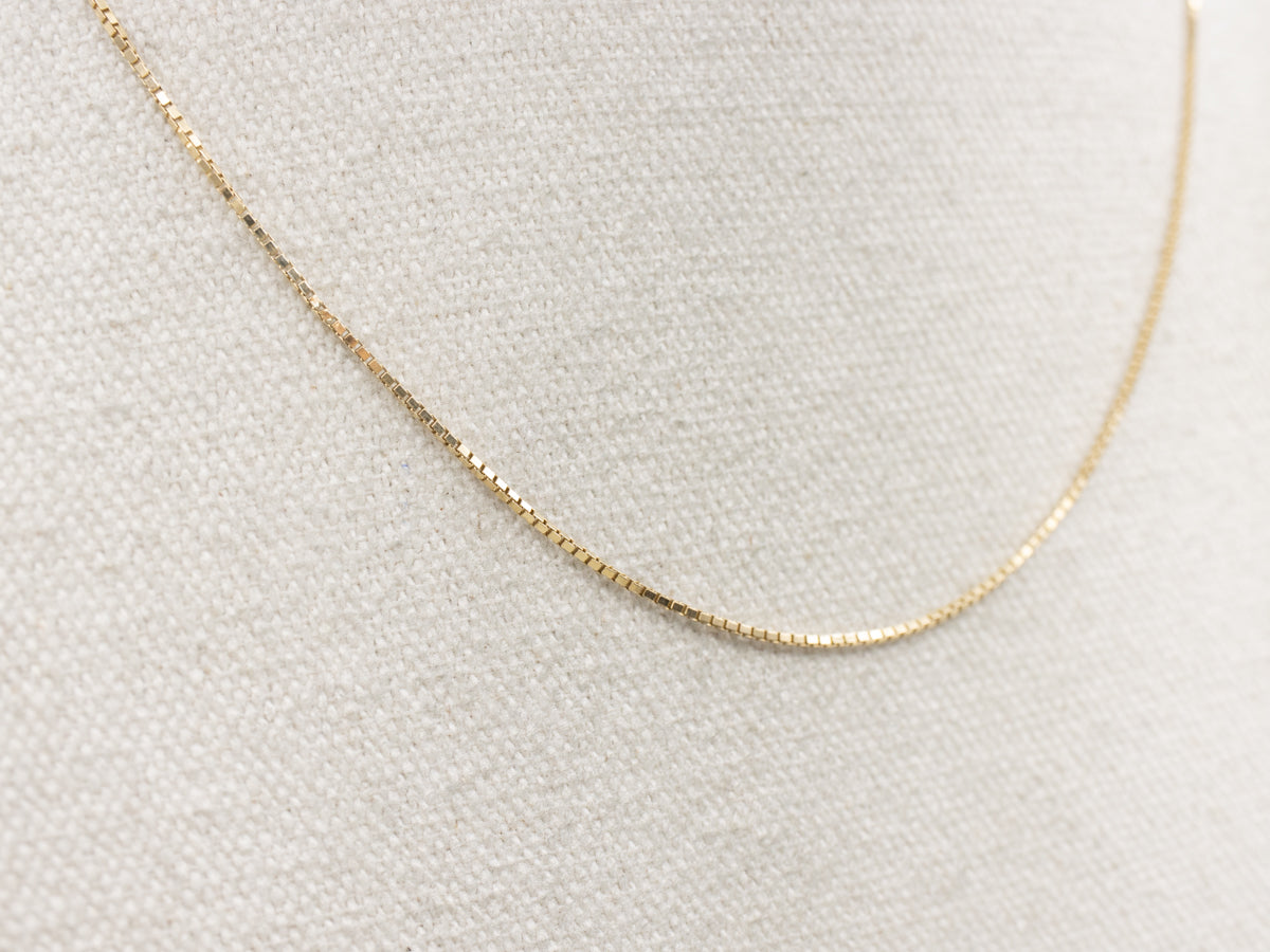 Yellow Gold Box Chain with Lobster Clasp