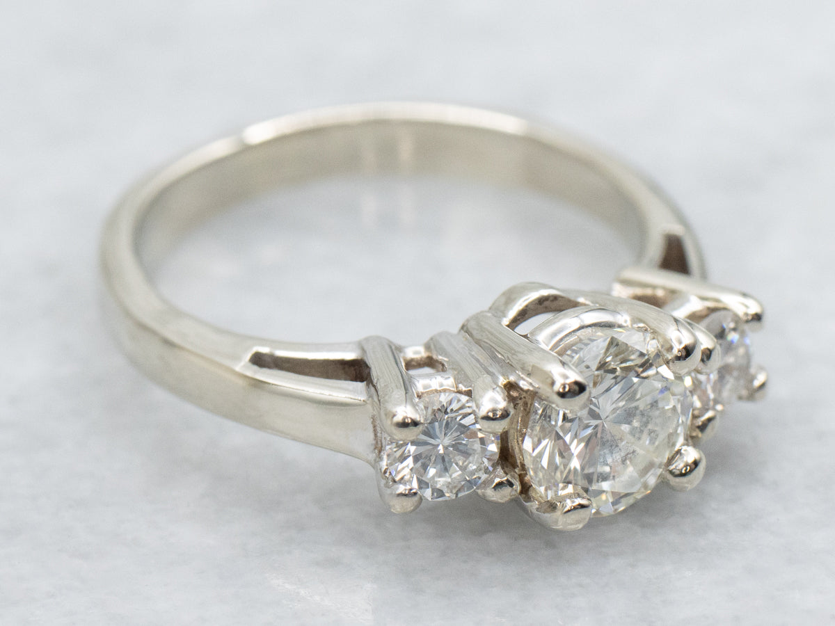 Classic Round Brilliant Three Stone Diamond Engagement Ring