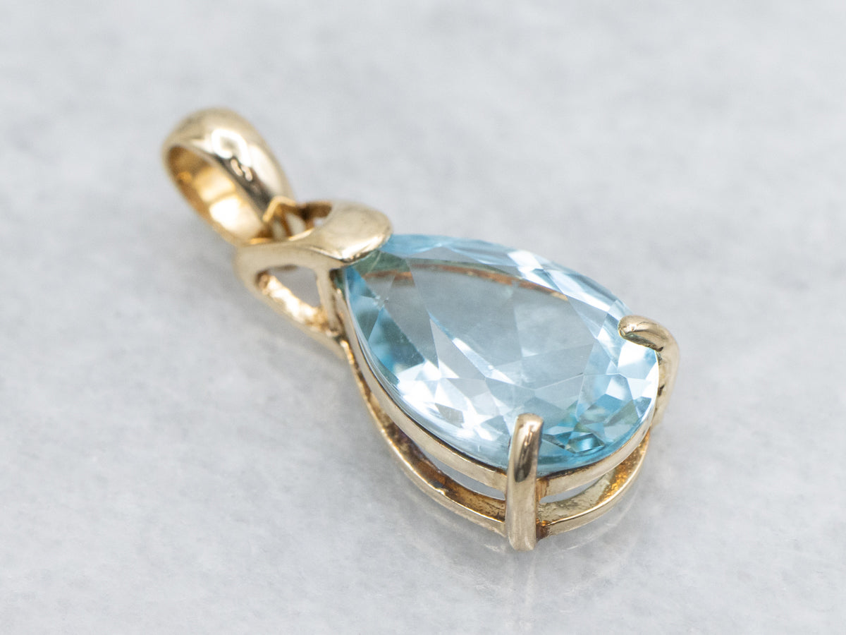 Pear-Cut Topaz and Gold Pendant