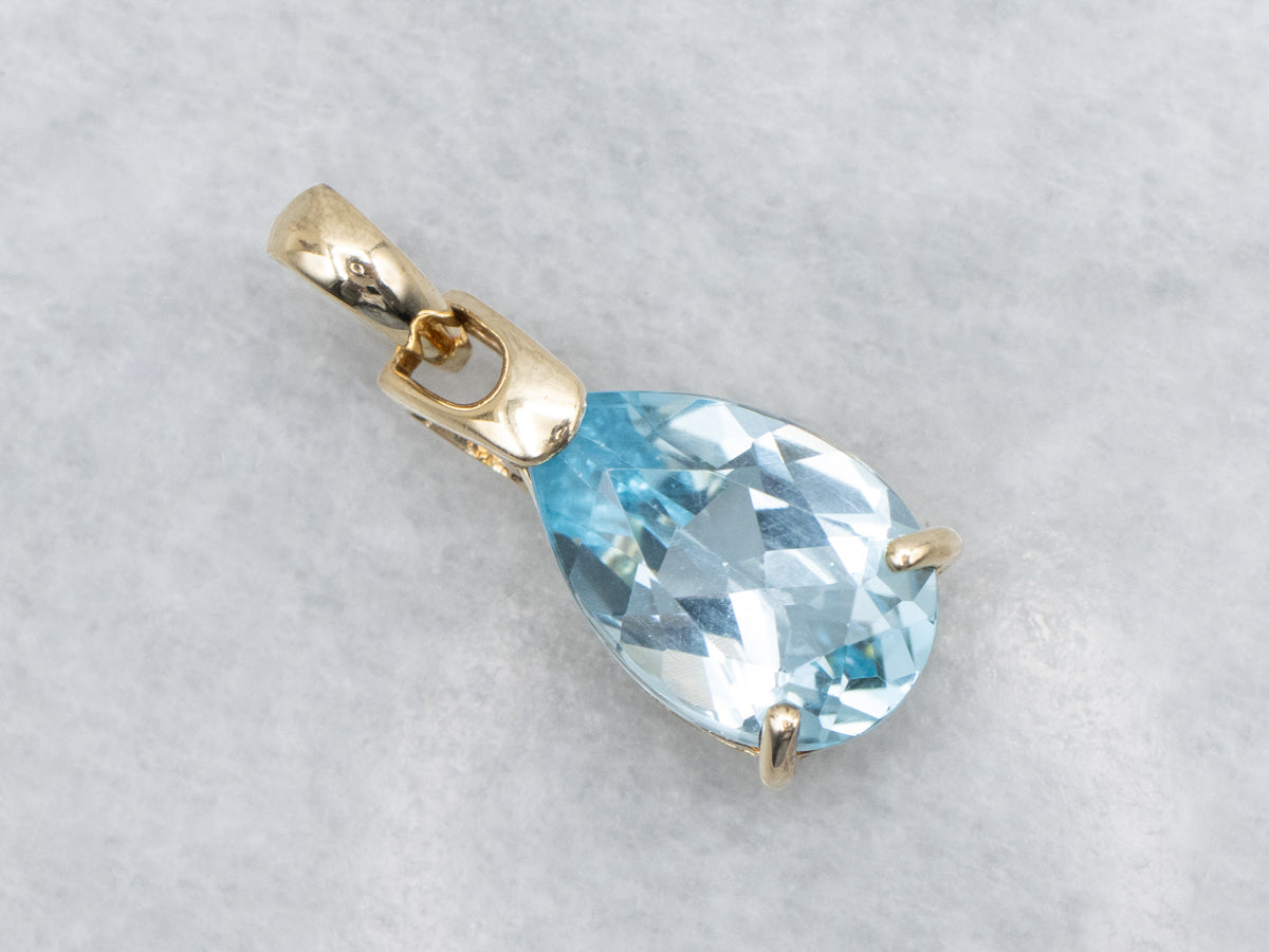 Pear-Cut Topaz and Gold Pendant