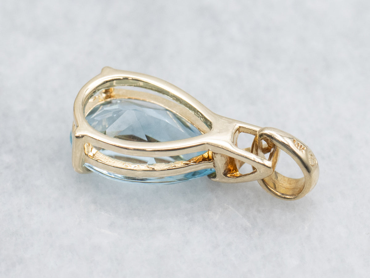 Pear-Cut Topaz and Gold Pendant