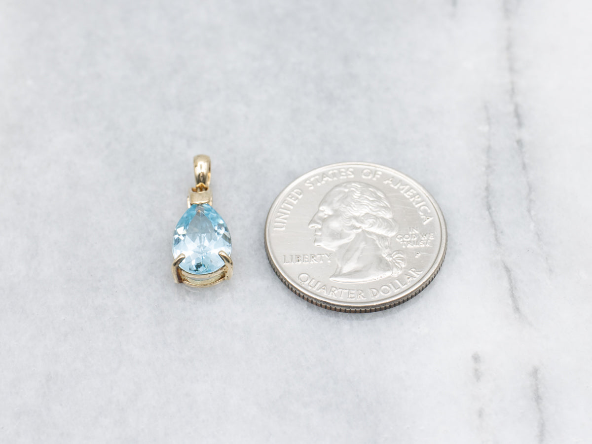 Pear-Cut Topaz and Gold Pendant
