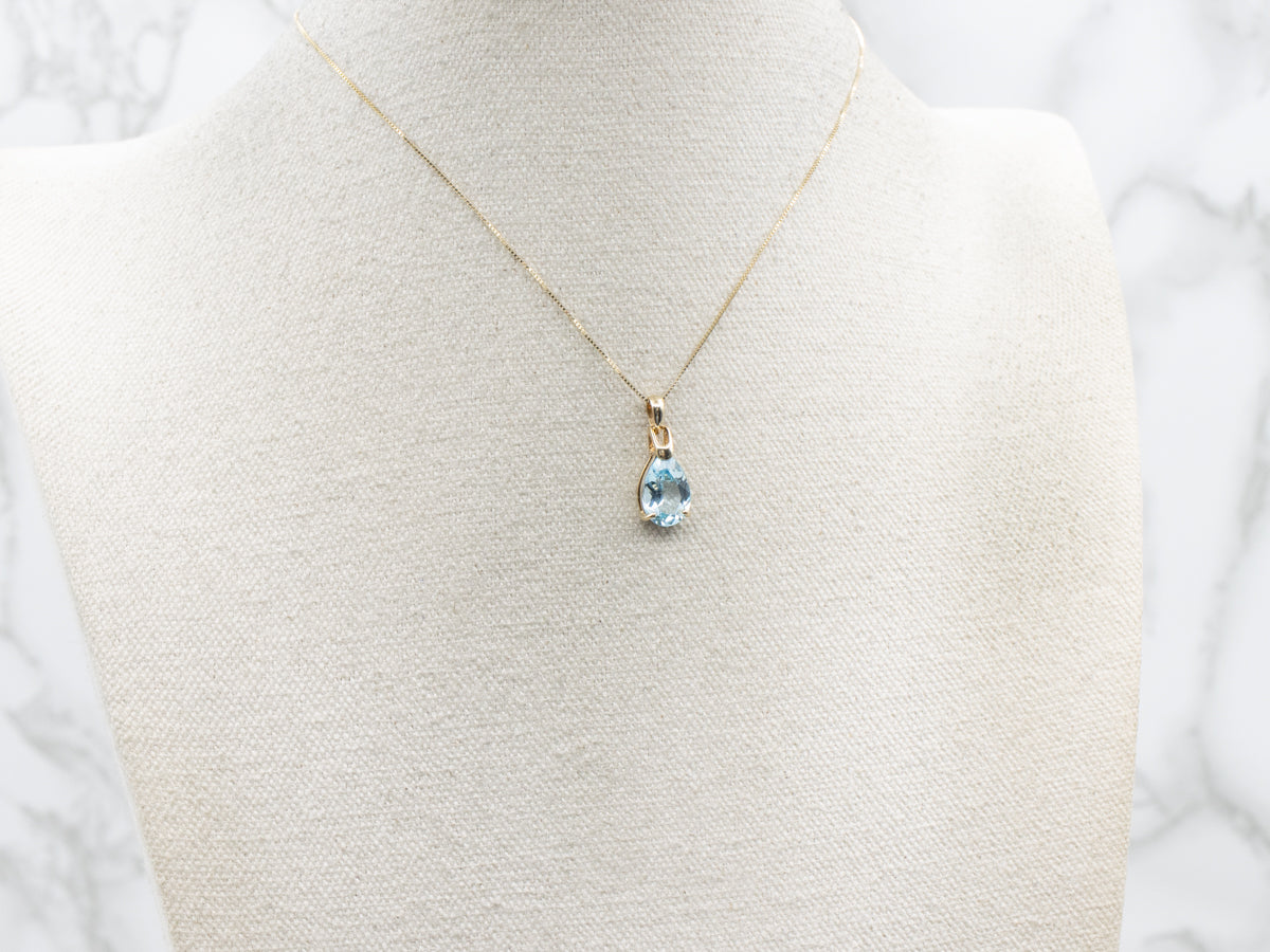 Pear-Cut Topaz and Gold Pendant