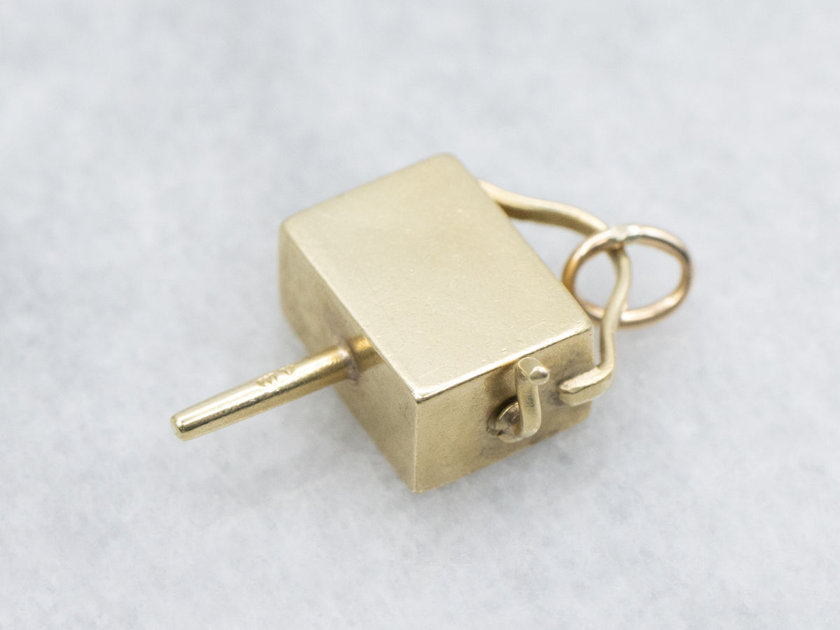 Hand Engraved Gold "Organ Grinder" Charm