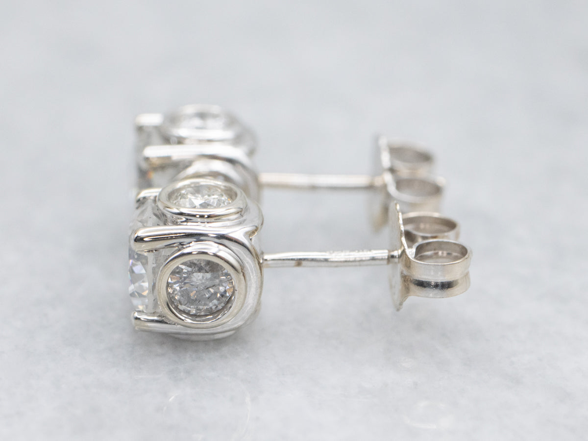 Modern Brilliant Cut Diamond Stud Earrings