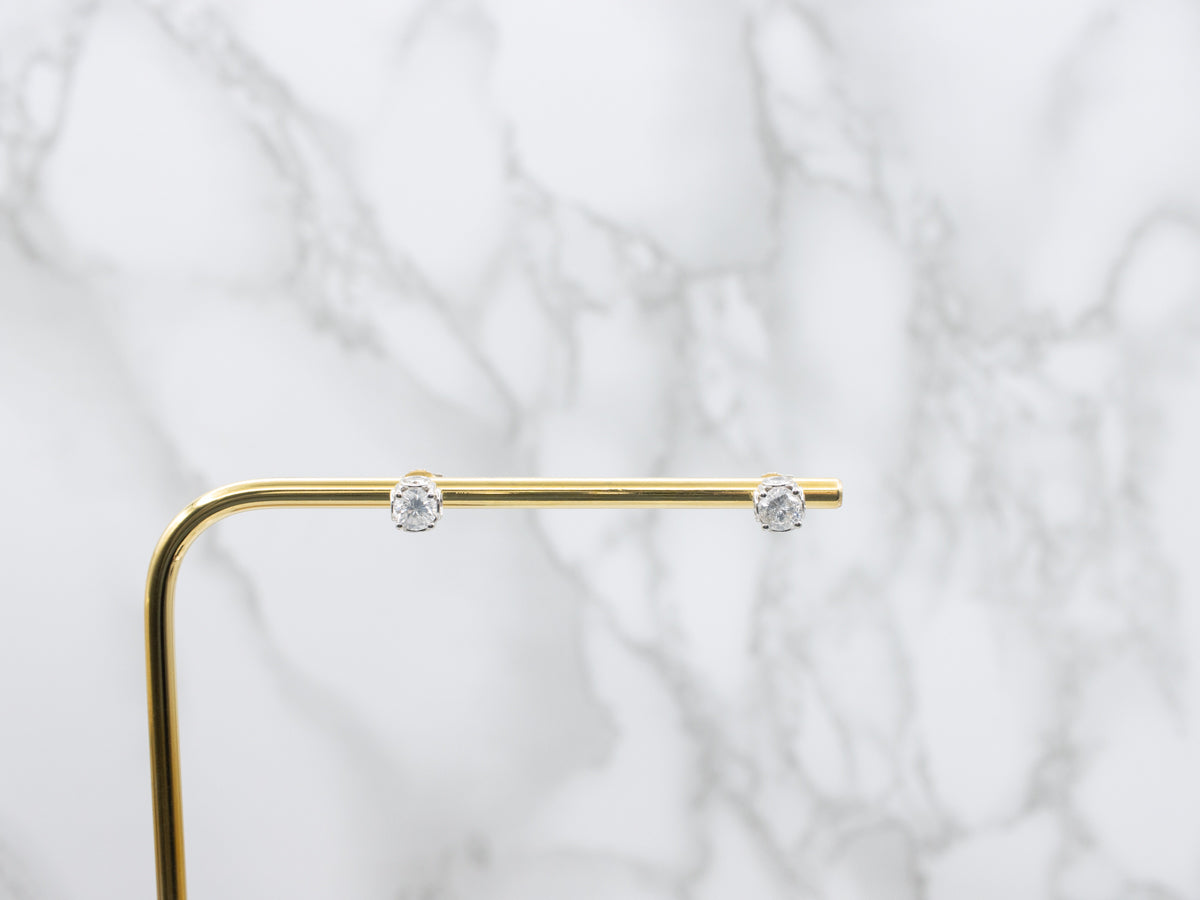 Modern Brilliant Cut Diamond Stud Earrings