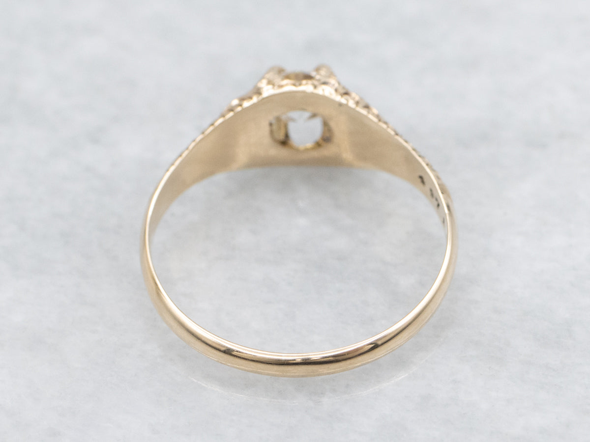 Victorian Belcher Set Old Mine Cut Diamond Engagement Ring