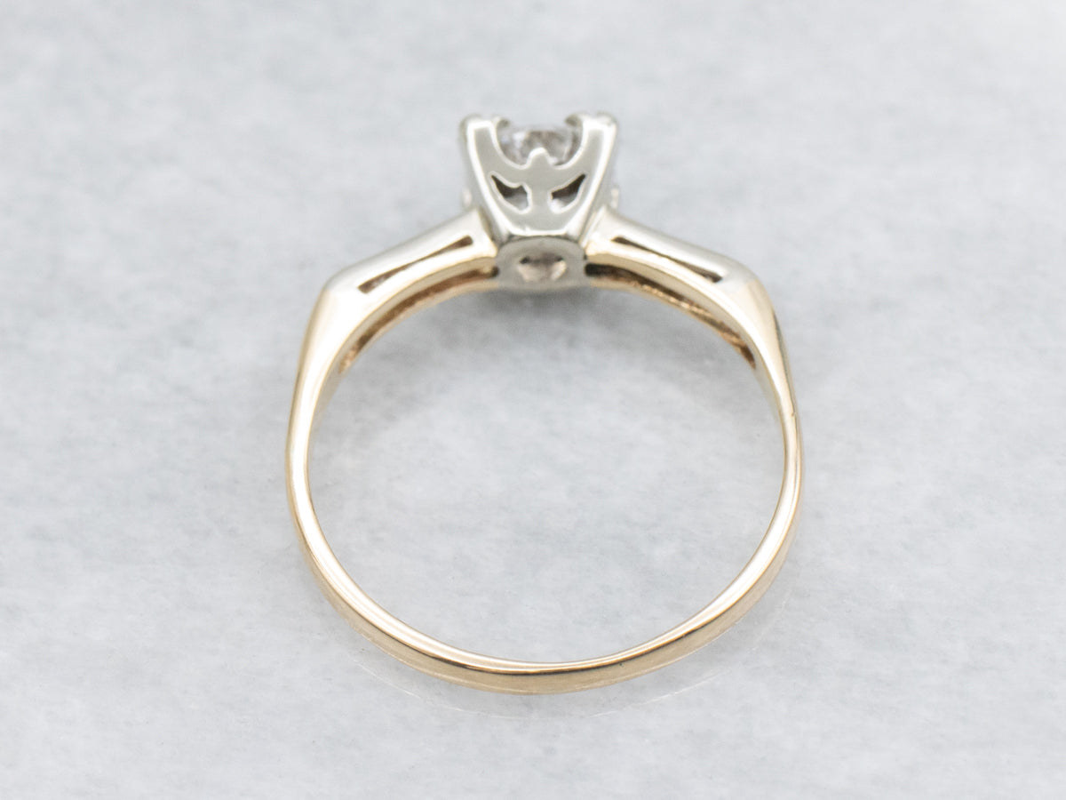 Classic Retro-Era Round Brilliant Diamond Engagement Ring