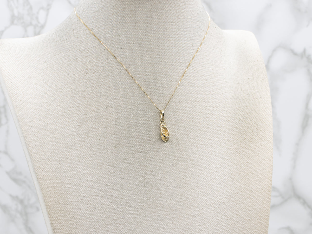 Yellow Gold Diamond Flip Flop Charm
