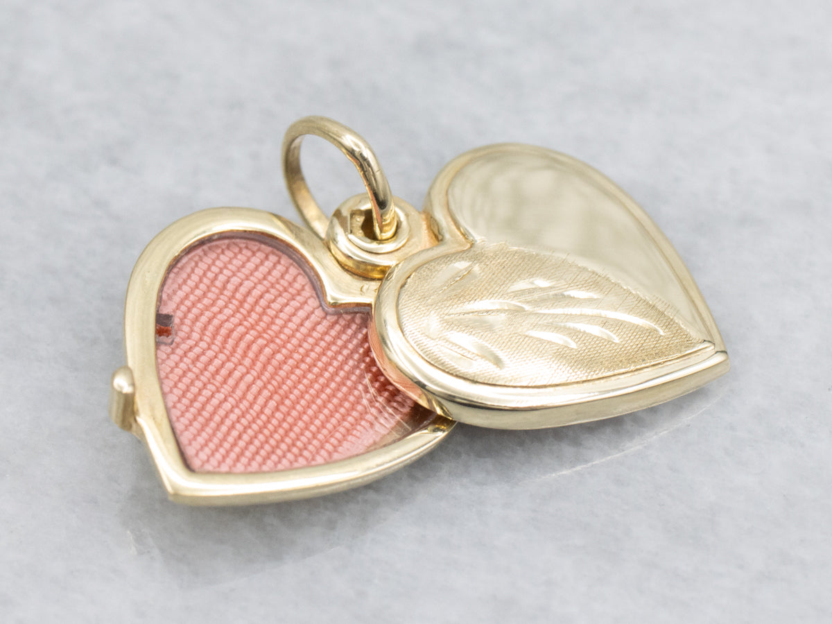 Vintage Gold Heart Shaped Slide Locket