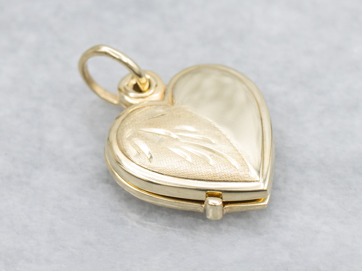 Vintage Gold Heart Shaped Slide Locket