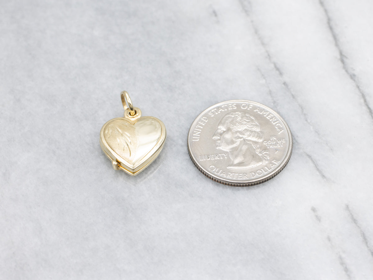 Vintage Gold Heart Shaped Slide Locket