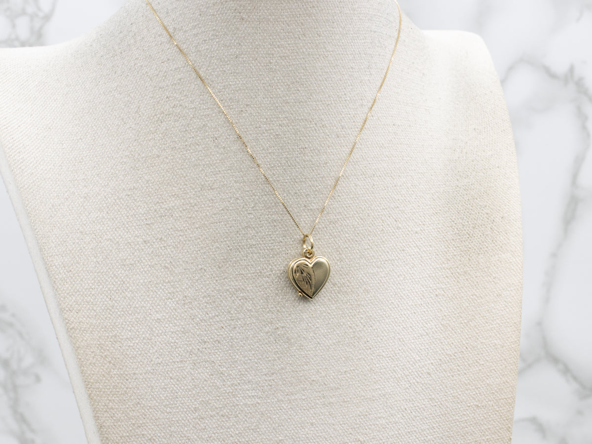 Vintage Gold Heart Shaped Slide Locket