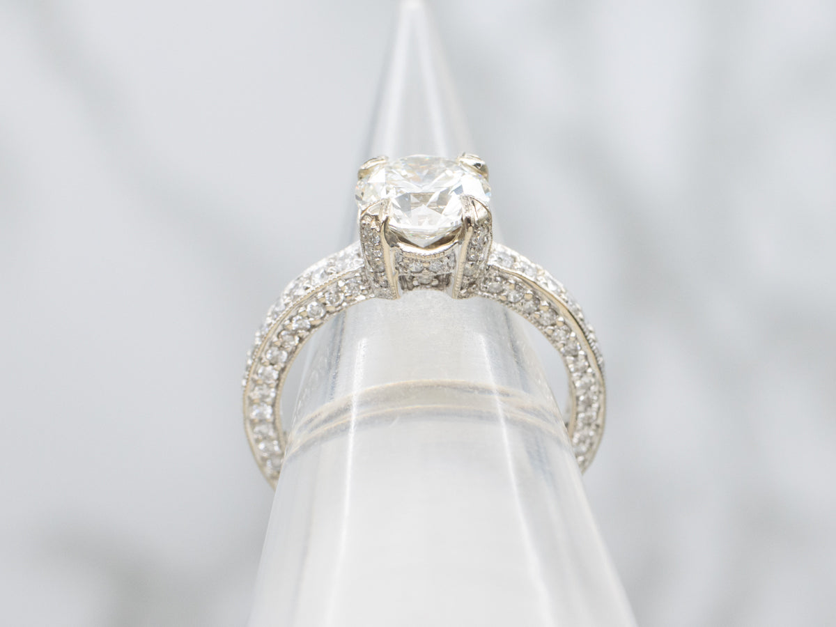 Modern GIA Certified Diamond Eternity Engagement Ring