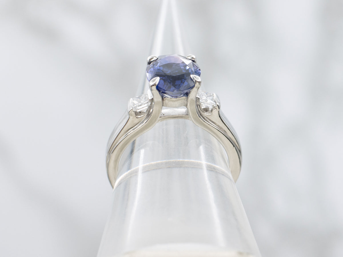 Platinum Sapphire and Diamond Anniversary Ring