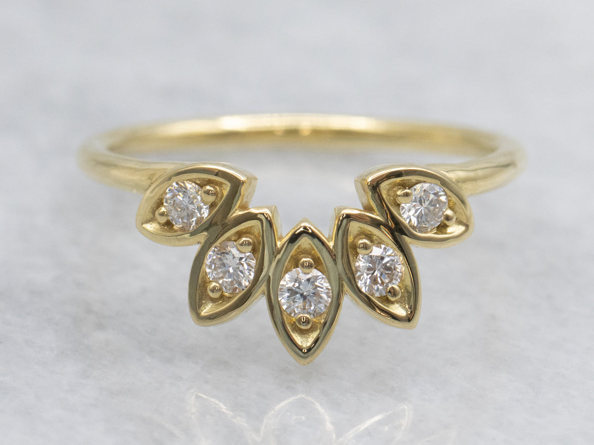 Vintage 18-Karat Gold Diamond Guard Band