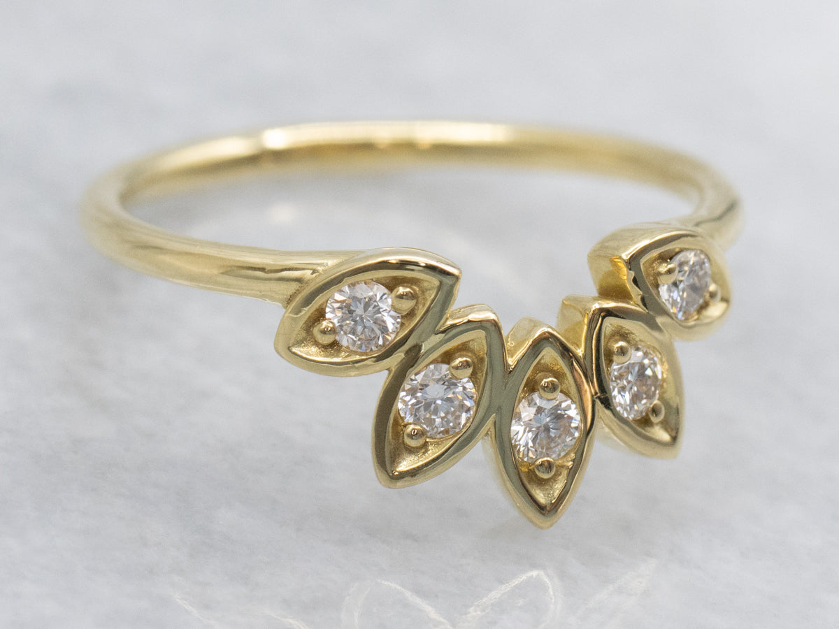 Vintage 18-Karat Gold Diamond Guard Band