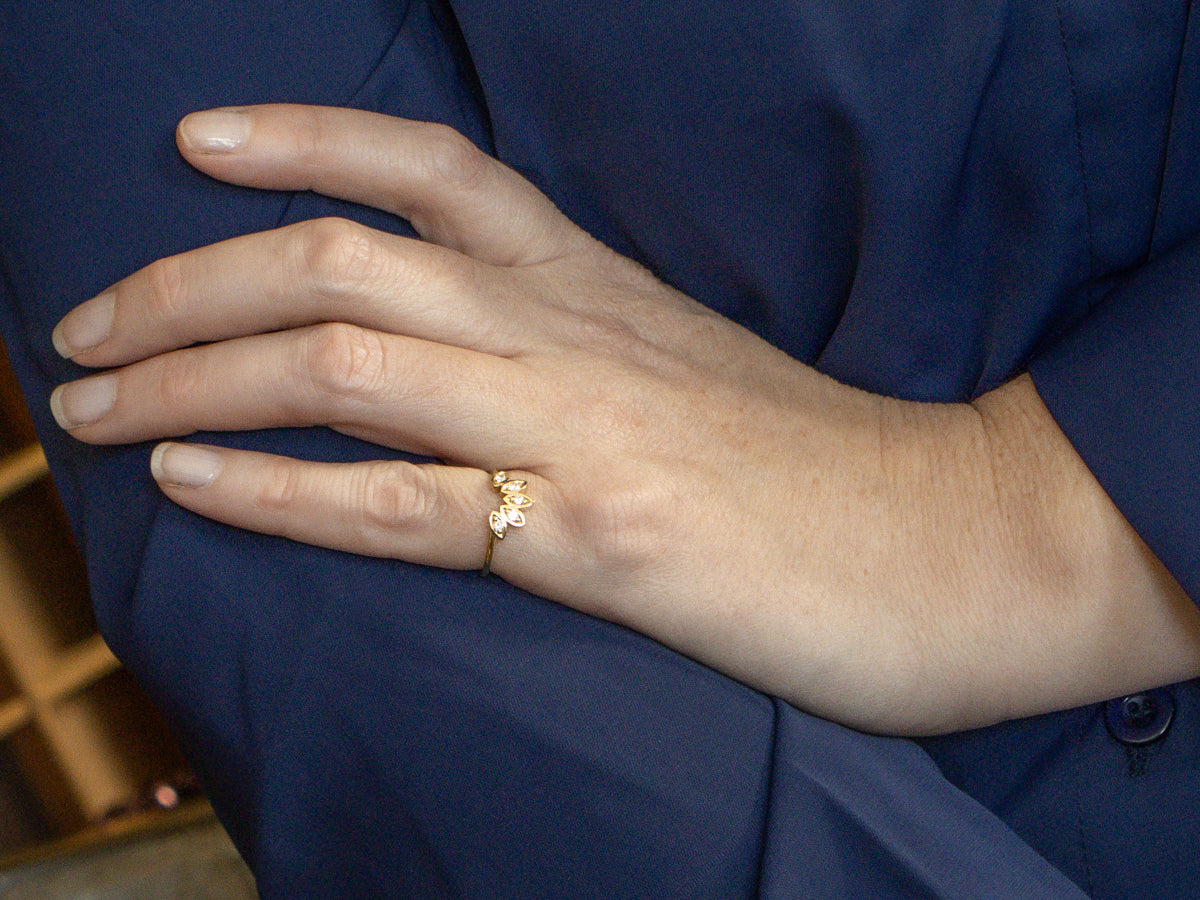 Vintage 18-Karat Gold Diamond Guard Band