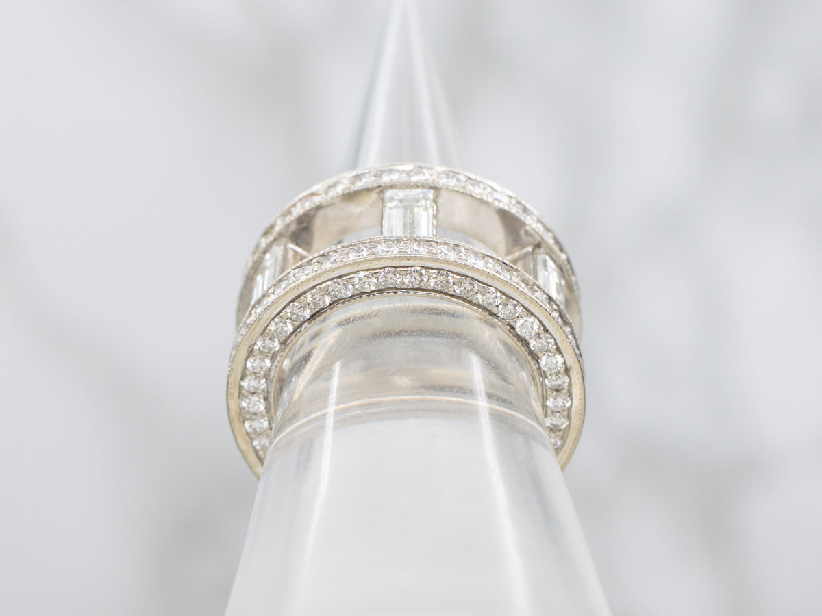 Bold Mix-Cut Diamond and Platinum Eternity Band