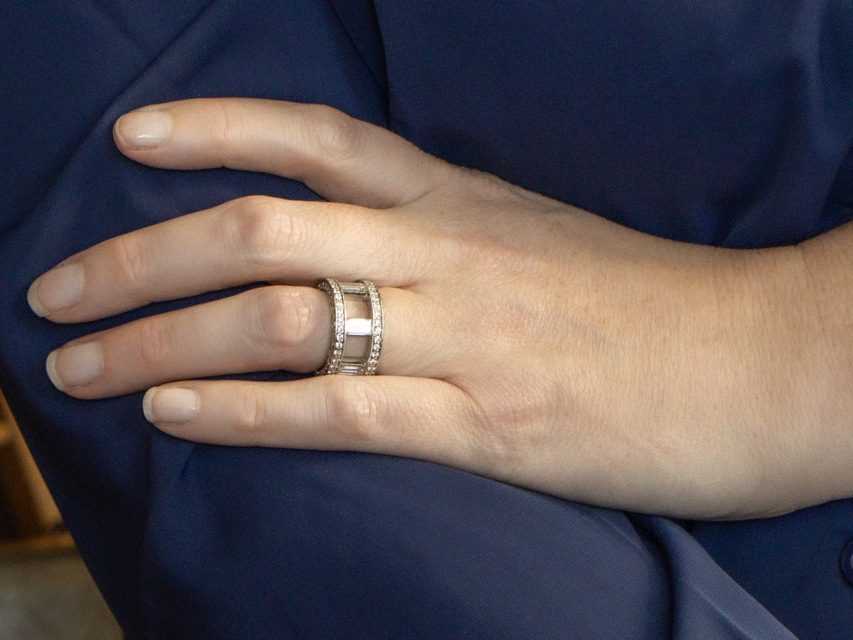 Bold Mix-Cut Diamond and Platinum Eternity Band