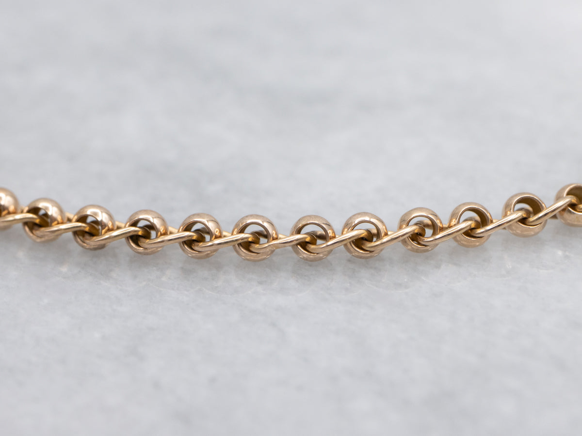 Antique Rose Gold Rolo Link Bracelet with Dog-Clip Clasp