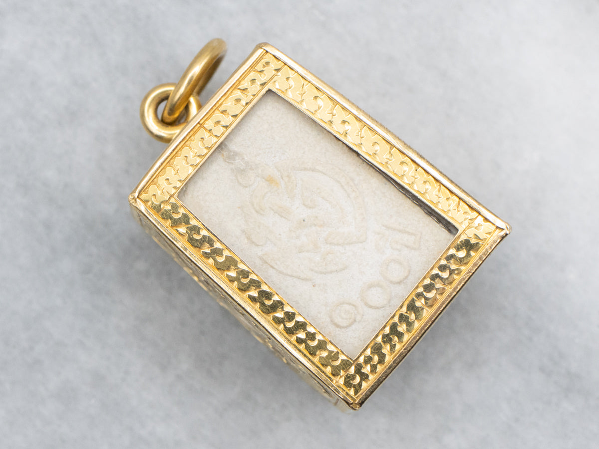 Wat Paknam Powder Gold Carved Buddhist Amulet