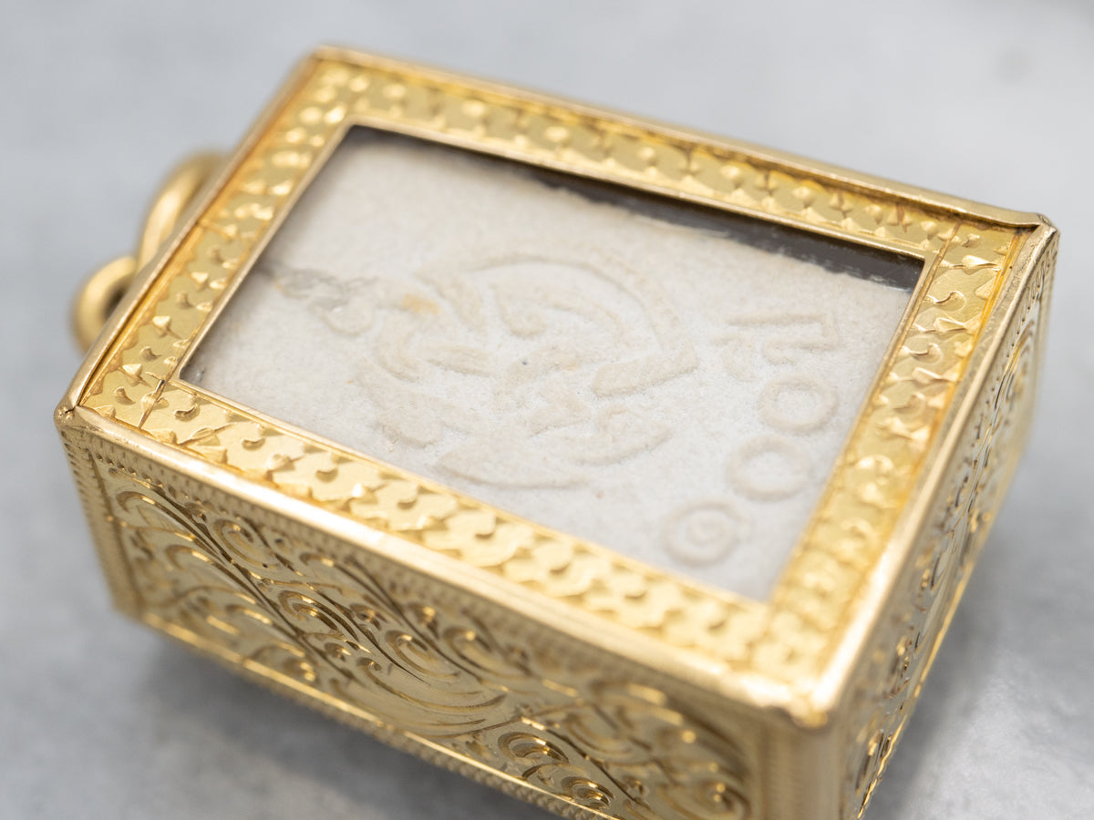 Wat Paknam Powder Gold Carved Buddhist Amulet