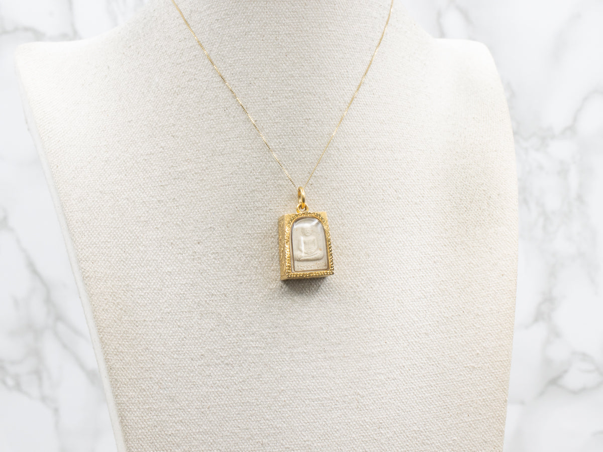 Wat Paknam Powder Gold Carved Buddhist Amulet