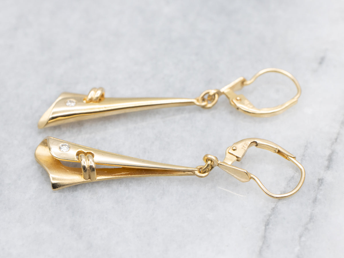 Wrapped 18-Karat Gold Diamond Drop Earrings