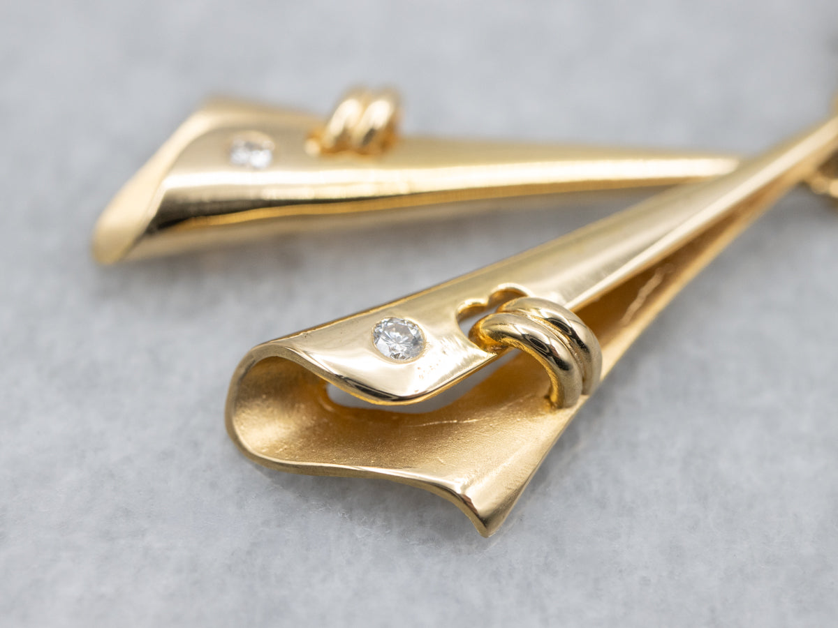 Wrapped 18-Karat Gold Diamond Drop Earrings