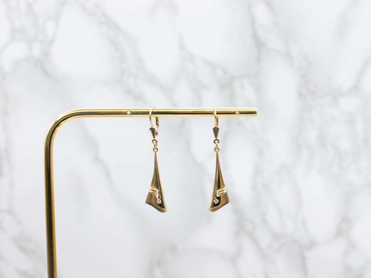 Wrapped 18-Karat Gold Diamond Drop Earrings