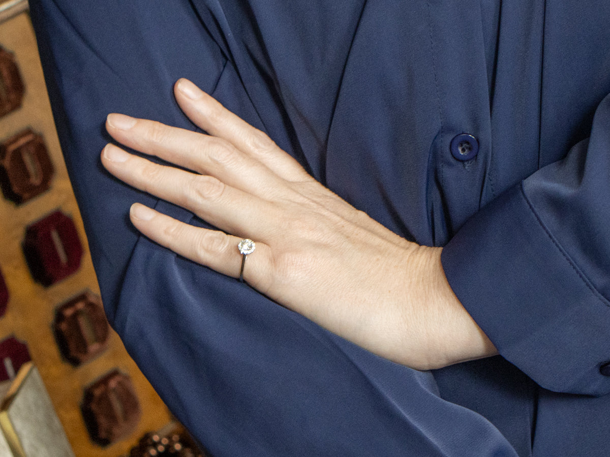 Modern Brilliant Diamond Halo Engagement Ring