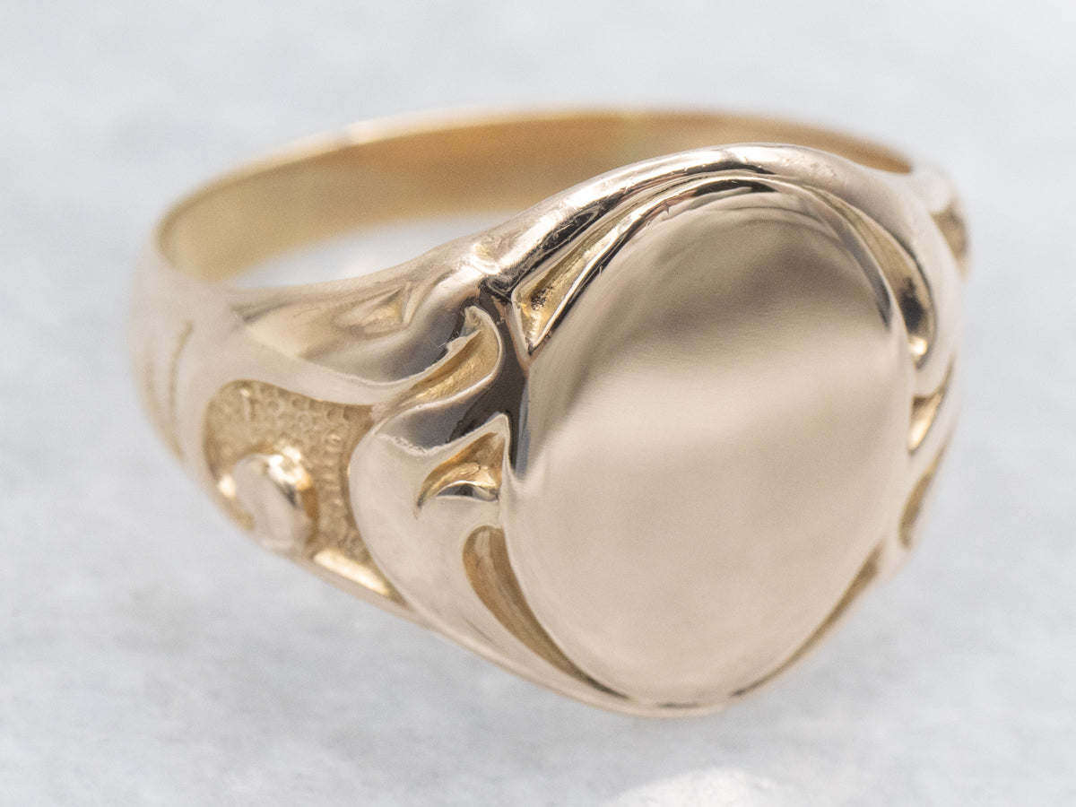 Antique Ornate Gold Signet Ring