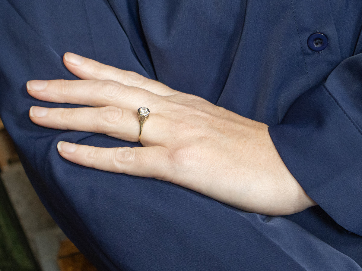 Antique European Cut Diamond Engagement Ring