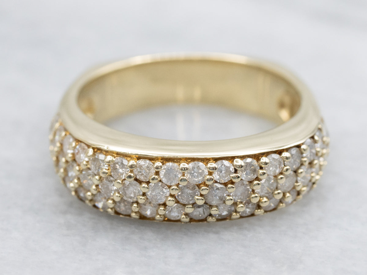 Diamond Paved Yellow Gold Cocktail Band