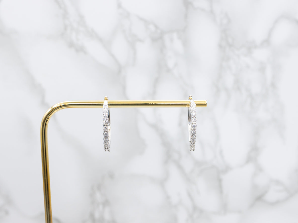 White Gold Diamond Hoop Earrings