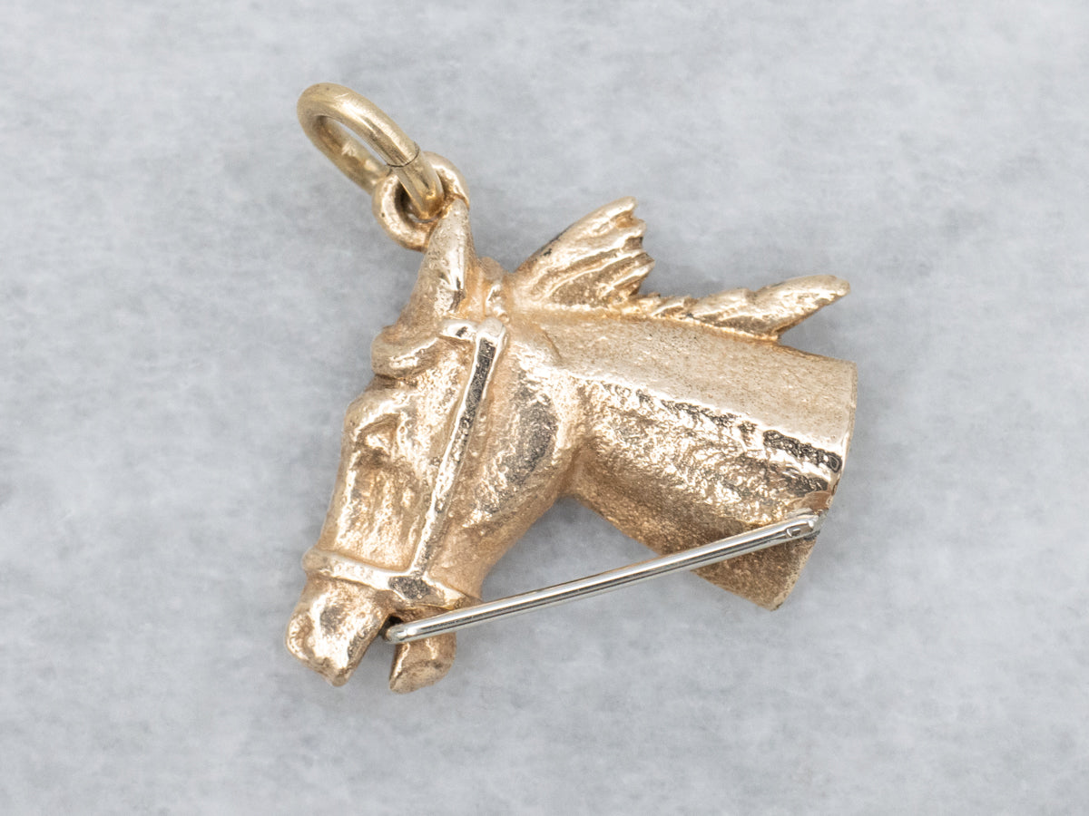 Polished Gold Racehorse Charm