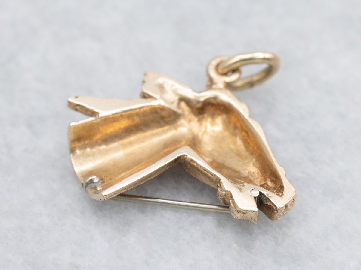 Polished Gold Racehorse Charm