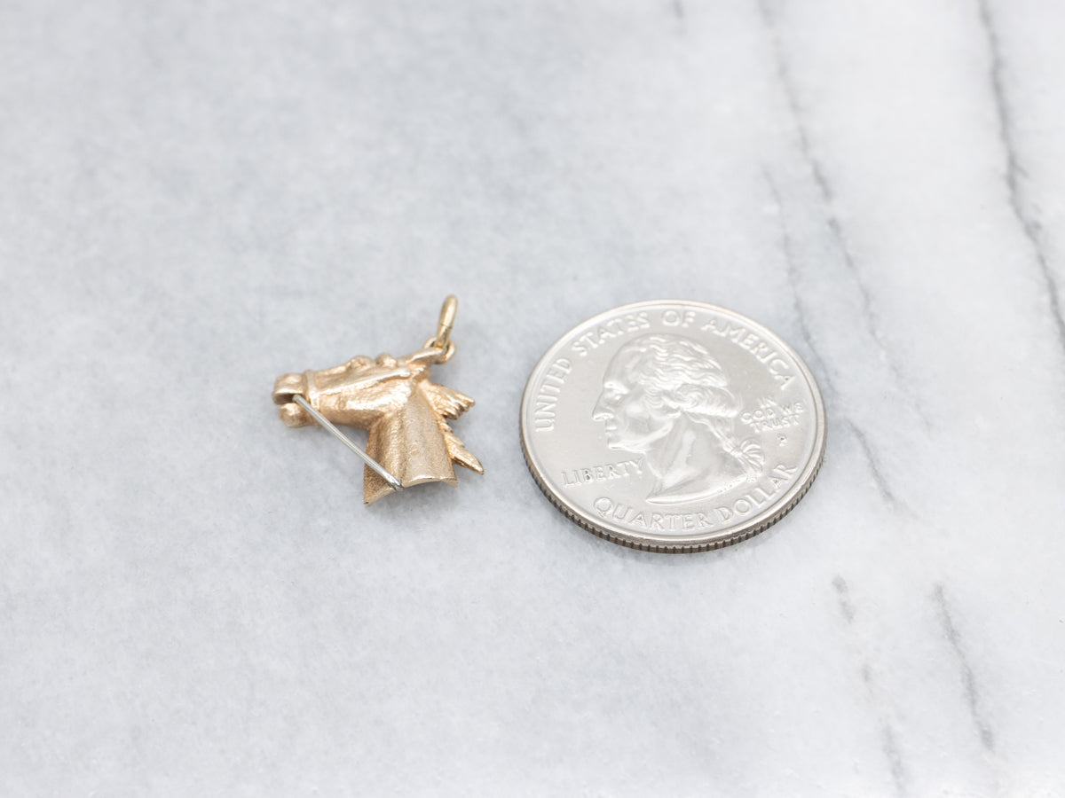 Polished Gold Racehorse Charm