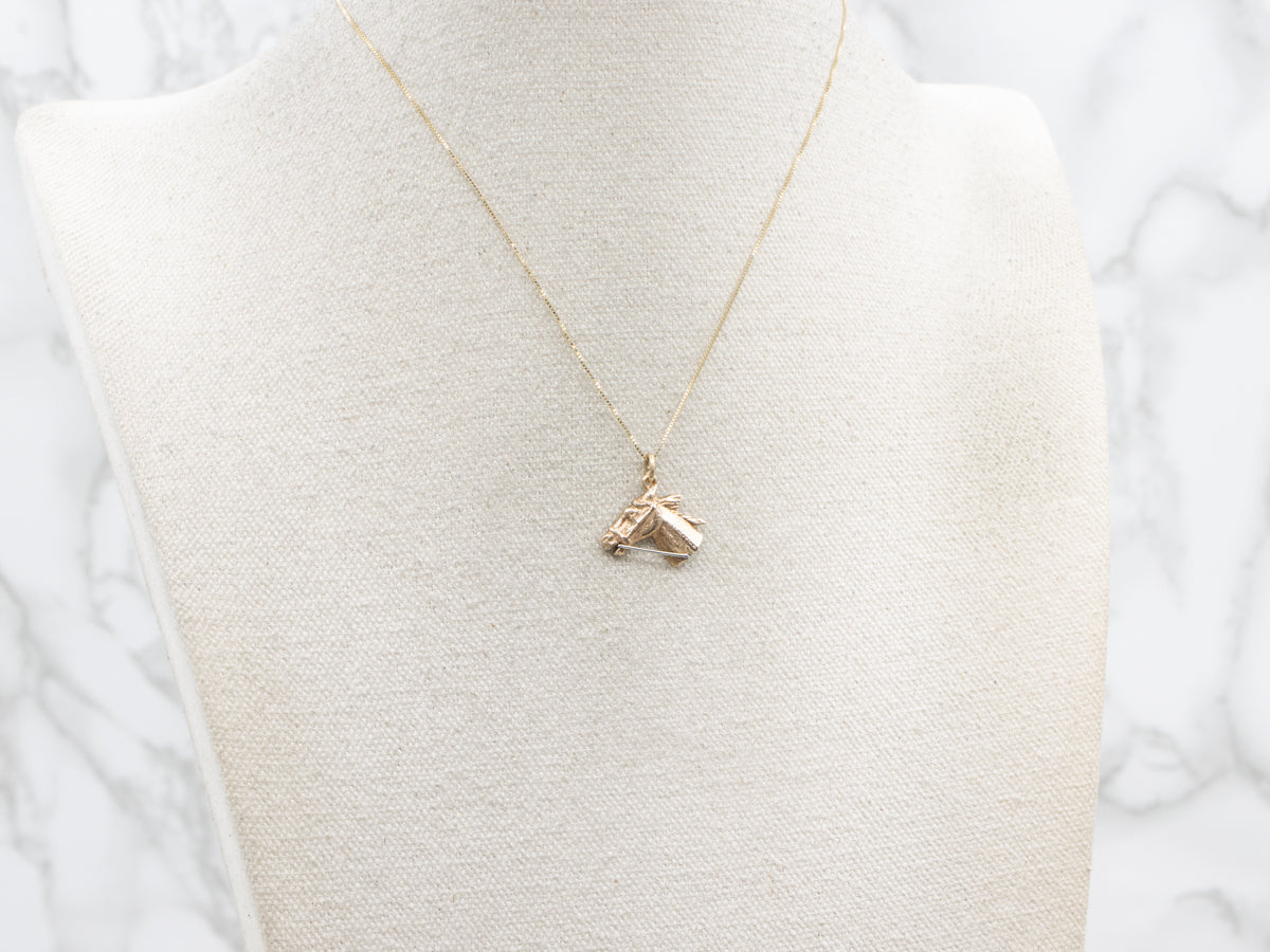 Polished Gold Racehorse Charm