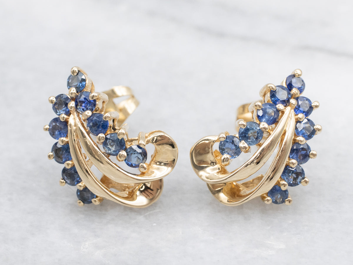Vintage Sapphire and Gold Earrings
