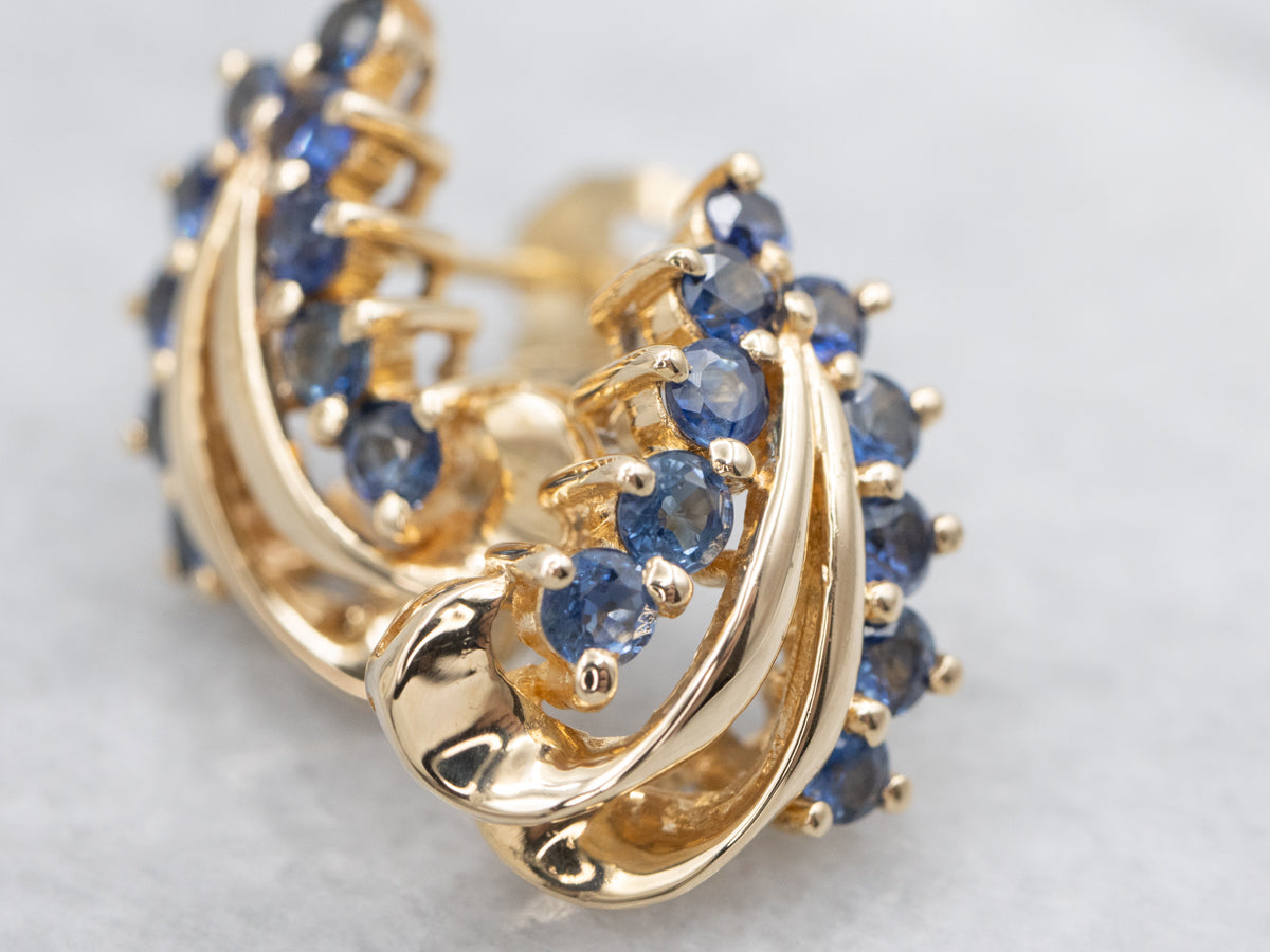 Vintage Sapphire and Gold Earrings