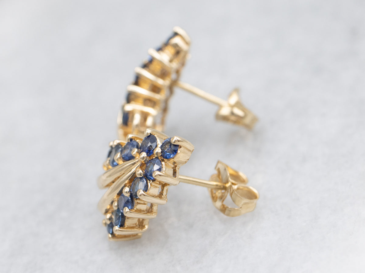 Vintage Sapphire and Gold Earrings
