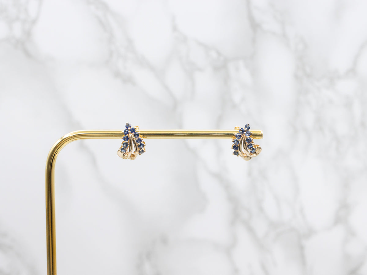 Vintage Sapphire and Gold Earrings
