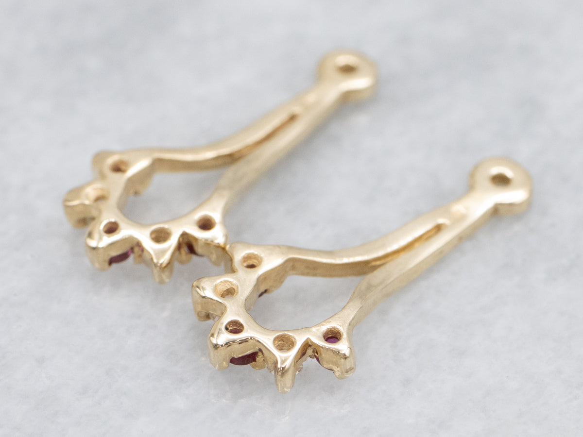 Vintage Ruby and Diamond Drop Earring Jackets