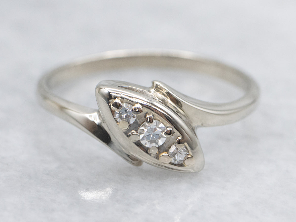Retro Era Diamond Bypass Ring