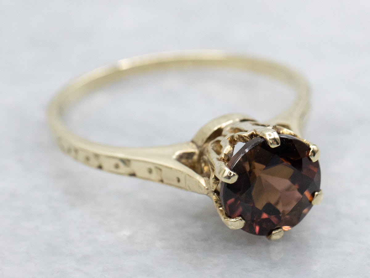 Antique Gold Bi-Colored Tourmaline Ring