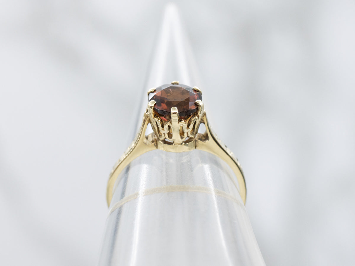 Antique Gold Bi-Colored Tourmaline Ring
