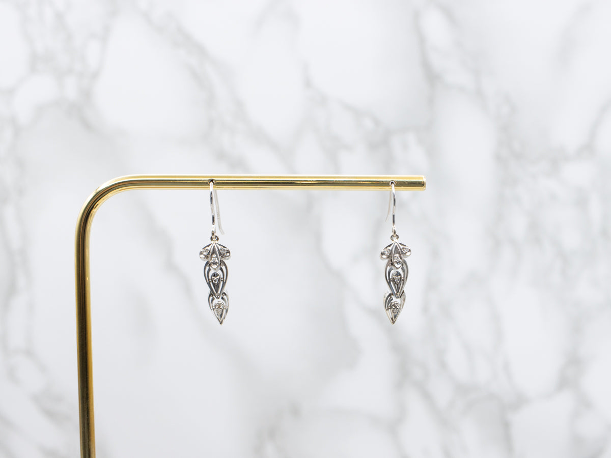Diamond Gold Drop Earrings